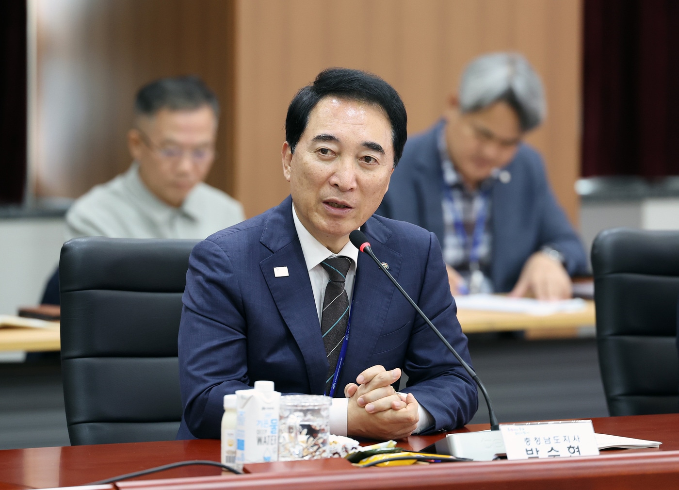 박수현 지사가 '충남 밤 산업 향상 방안 토론회'에서 인사말을 하고 있다.(도 제공. 재판매 및 DB 금지)/뉴스1