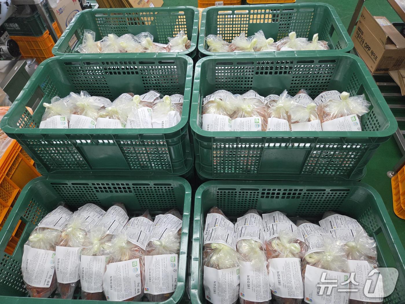 전남광주 김치가 미국으로 수출되고 있다.(사진=전남광주통합특별시 제공.)