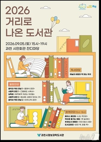 거리로 나온 도서관 홍보물.(과천시 제공)