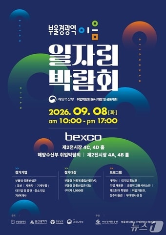 '부울경 광역이음 일자리 박람회' 8일 개최...한화오션 등 70개사 참여 - 뉴스 썸네일 이미지