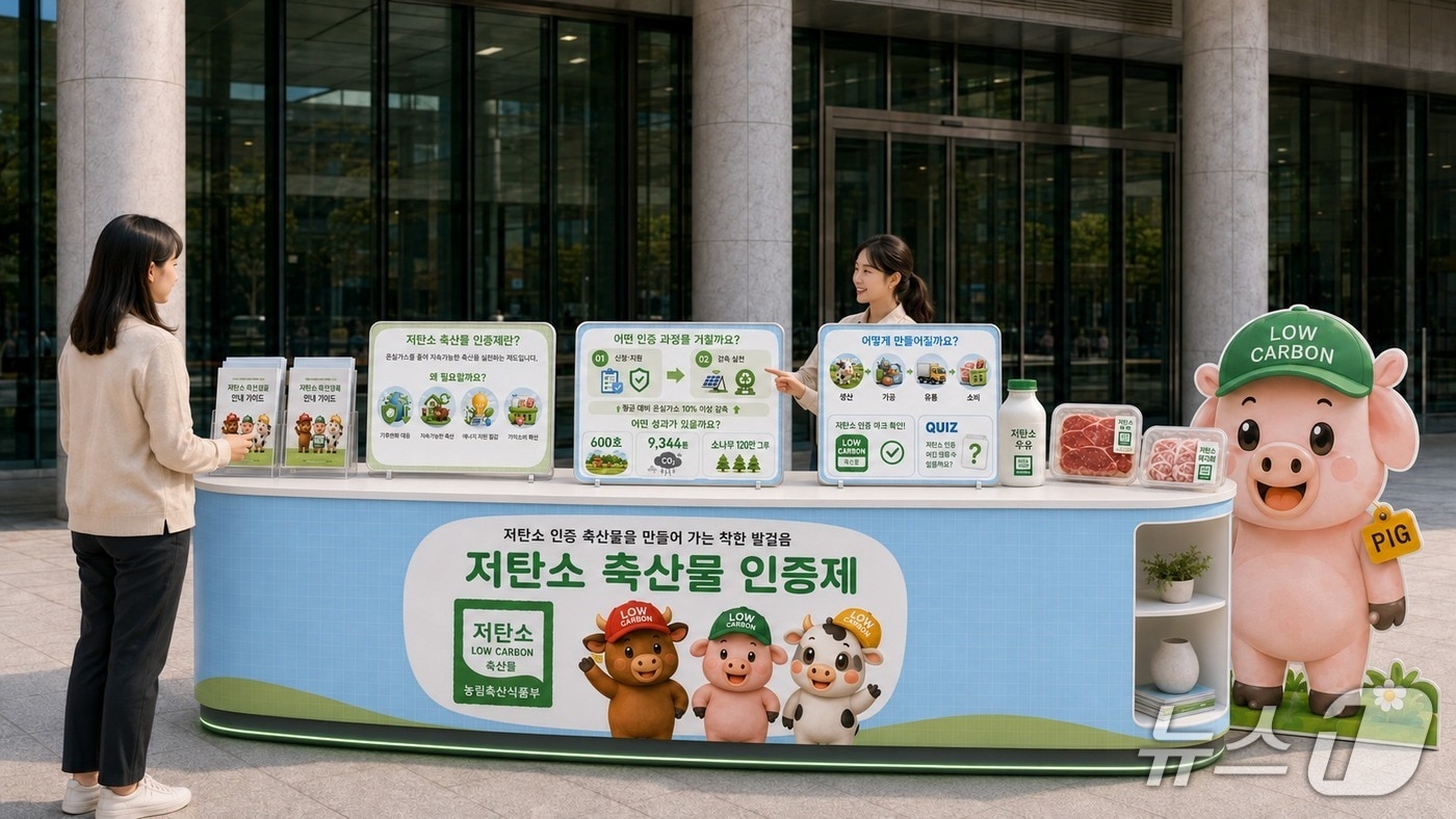 저탄소 인증 축산물 안내존. (농식품부 제공)
